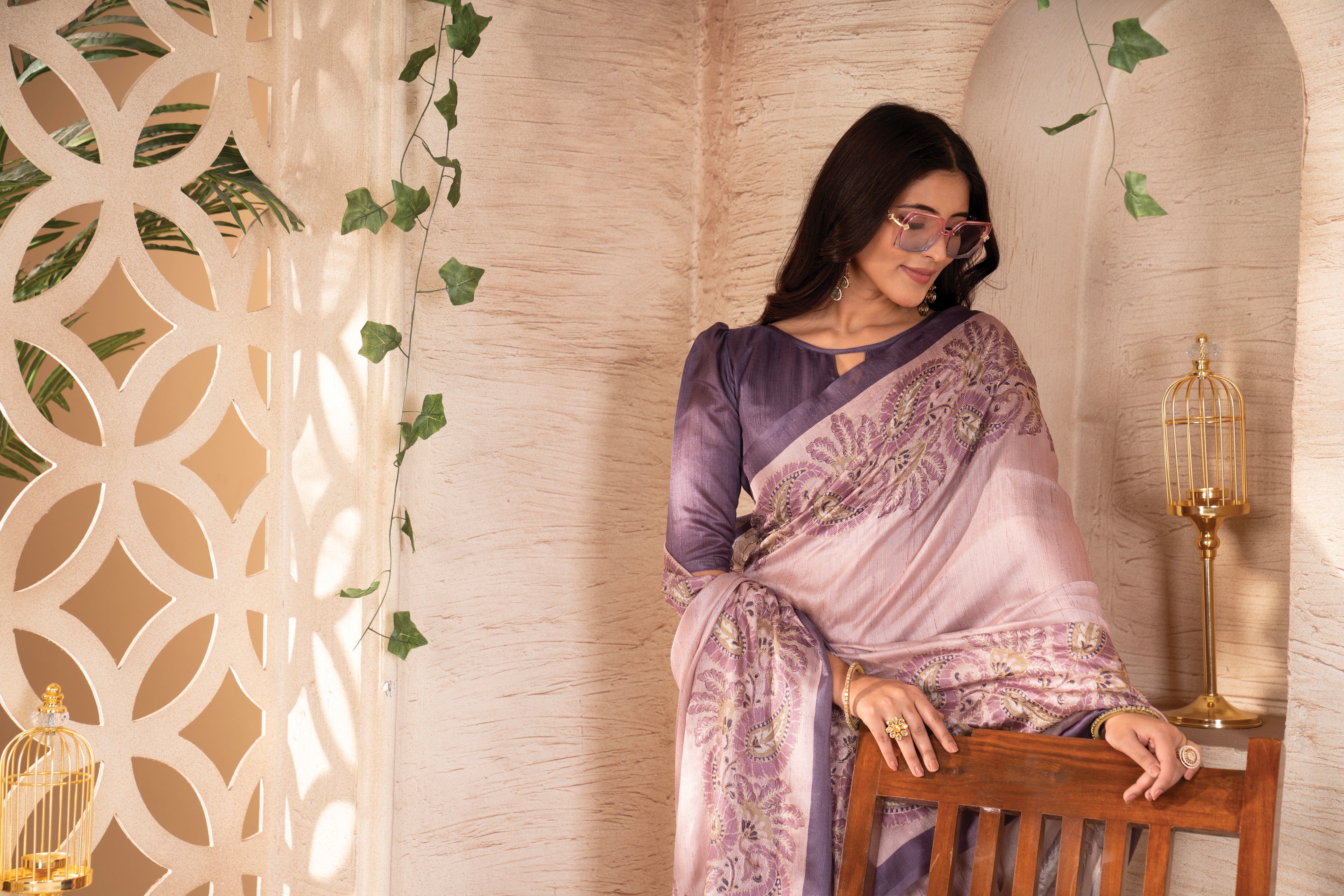 Dull Pink Zinger Silk Saree